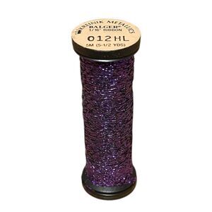 Kreinik 1/16" Metallic Ribbon - 5m - 012HL Purple High Luster